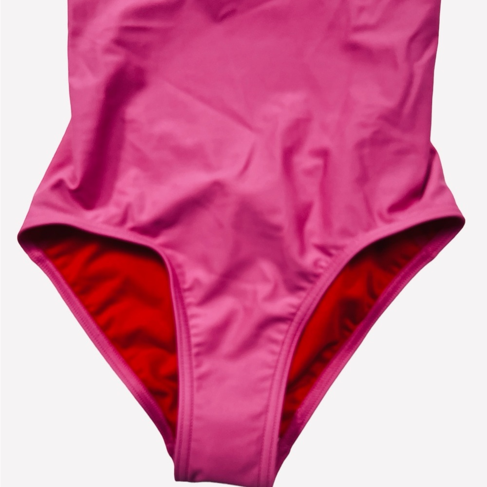 Adidas Girls Athletic Swimsuit Racerback One-piece Fuchsia/Scarlet Size XL - Picture 5 of 9